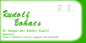 rudolf bohacs business card